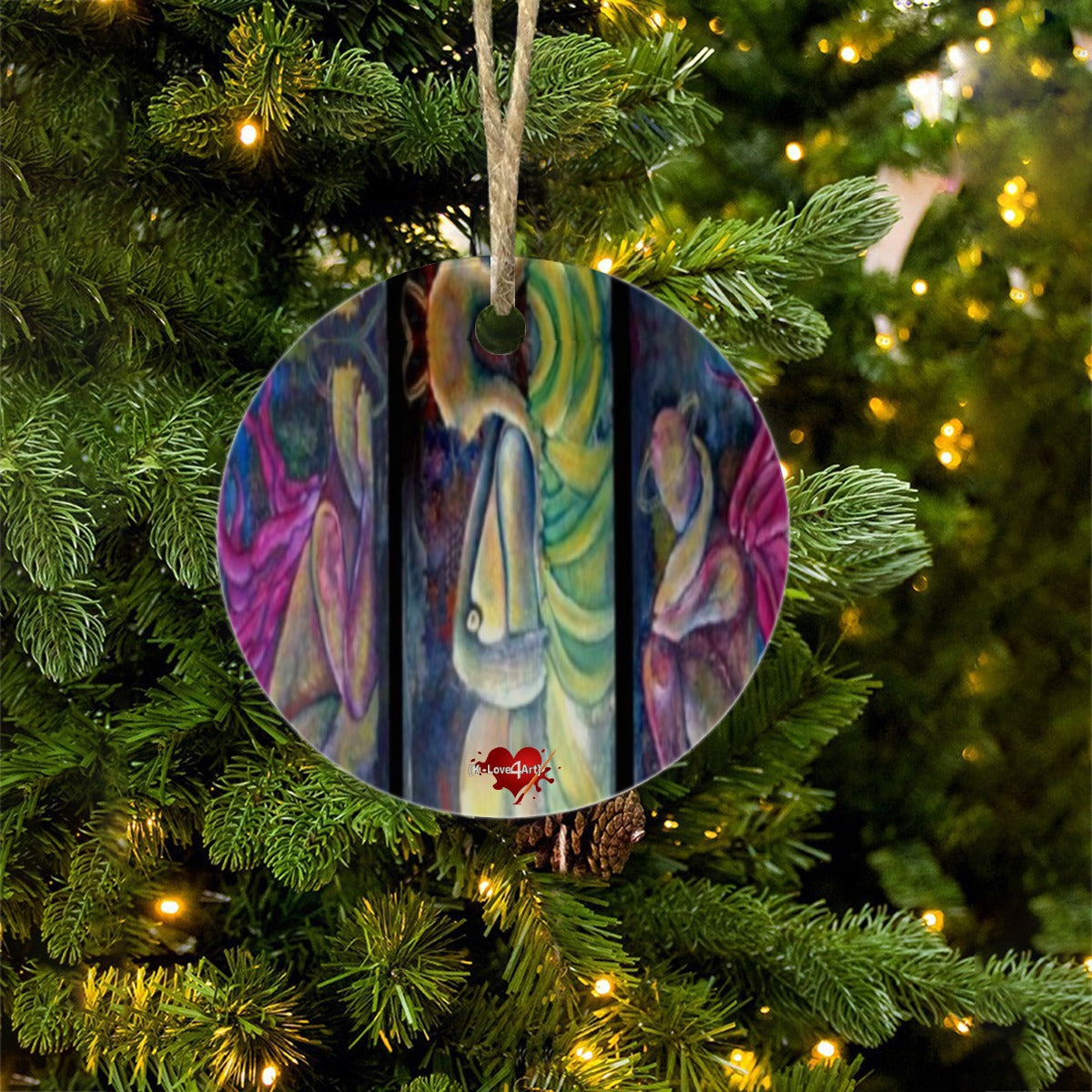 Round Christmas Ceramic Ornament - Reconstructing the Goddess