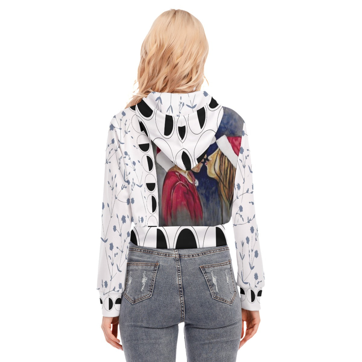 All-Over Print Women's Crop Top Hoodie With Zipper Closure Winter Collection 2023 by CRW