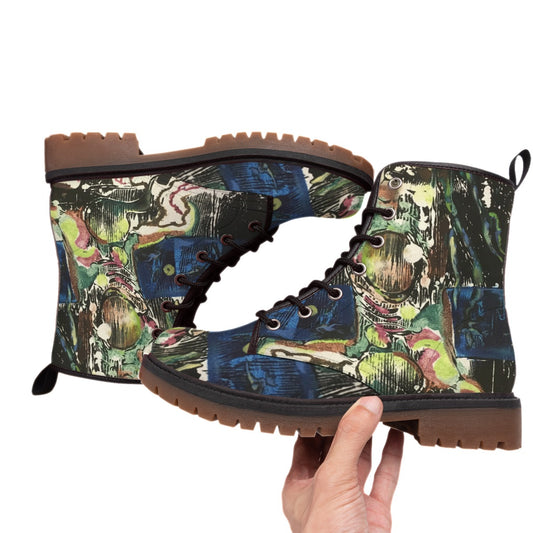 All-Over Print Women's Martin Short Boots - Tree w/ Crow